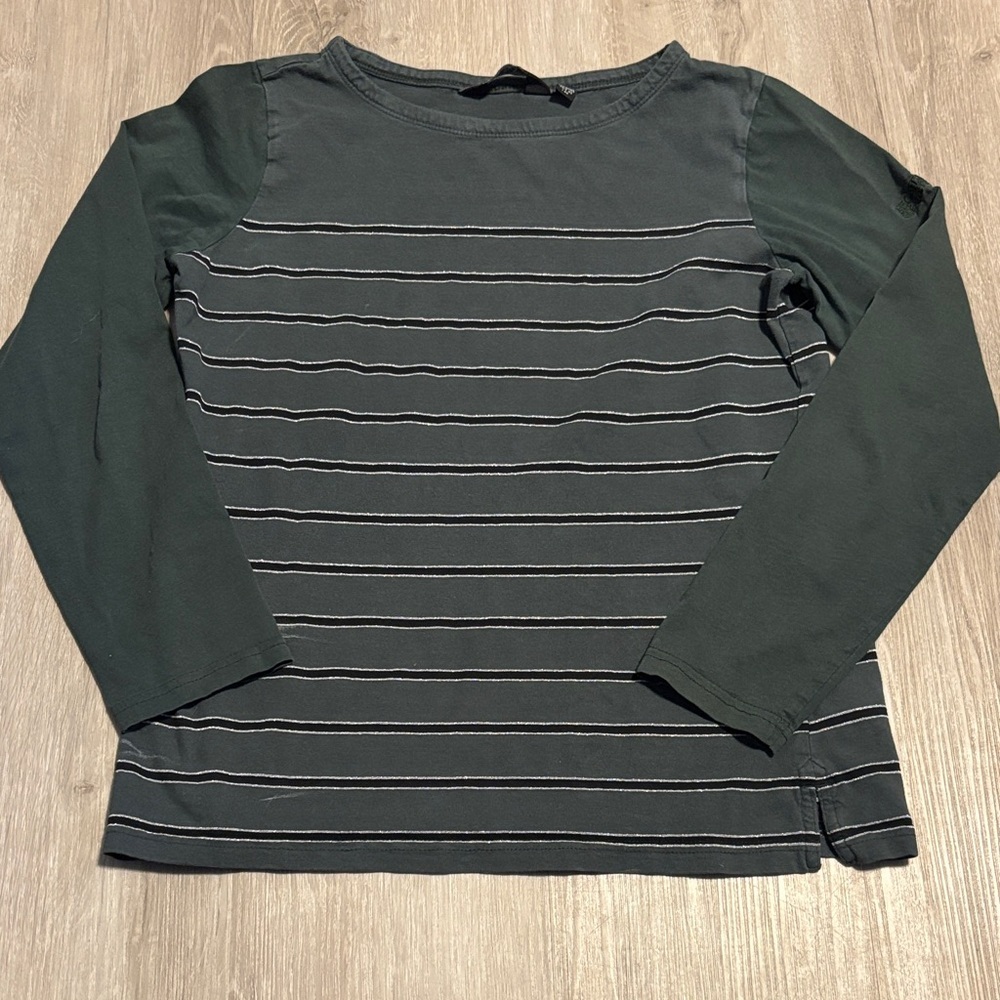 Regatta Chic Dark Green Striped‎ Long Sleeve Top
